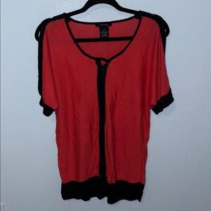 🛍️ ALISON SHERI Pink/coral cold shoulder top with beading.